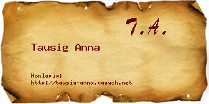 Tausig Anna névjegykártya